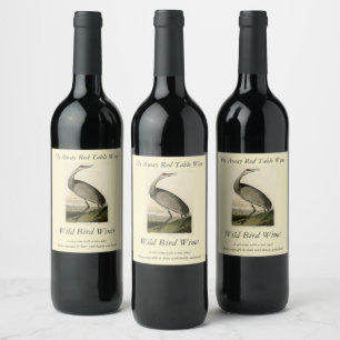 Sandhill Crane from Audubon's Birds of America Wine Label