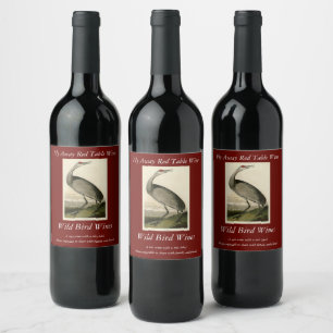 Sandhill Crane from Audubon's Birds of America Wine Label
