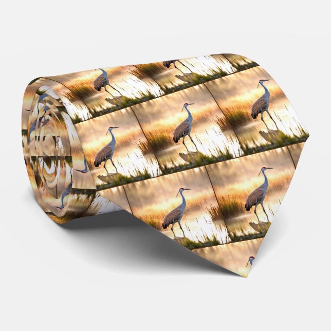Sandhill Crane In A Marsh Tie (Rolled)