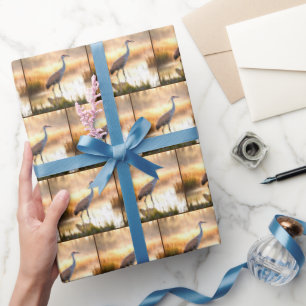 Sandhill Crane In A Marsh Wrapping Paper