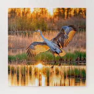 Sandhill Crane Take-Off Jigsaw Puzzle
