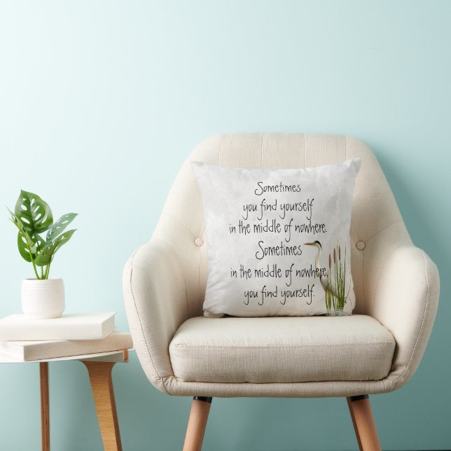 Sandhill Crane With Quote Cushion (Chair)