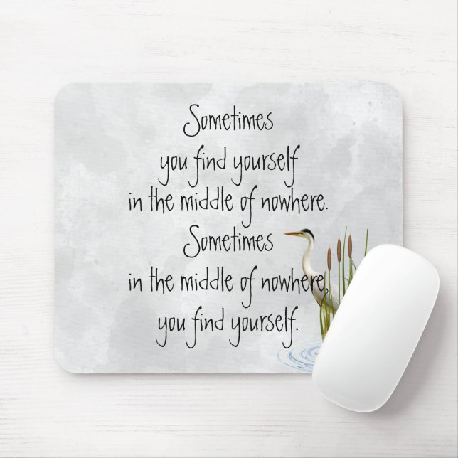 Sandhill Crane With Quote Mouse Pad (With Mouse)