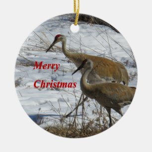 Sandhill Cranes Ceramic Tree Decoration