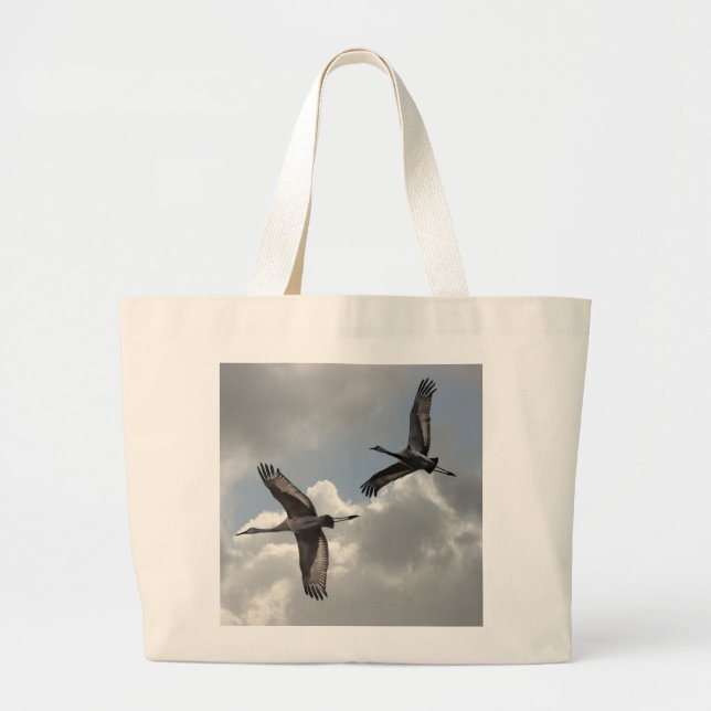 SANDHILL CRANES LARGE TOTE BAG (Front)