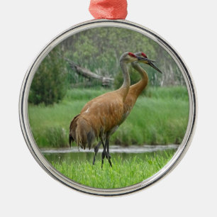 Sandhill Cranes Metal Tree Decoration
