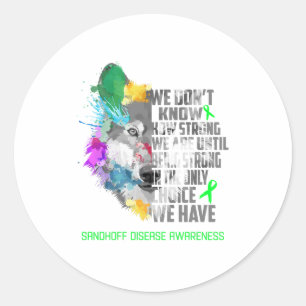 Sandhoff Disease Awareness Ribbon Support Gifts Classic Round Sticker