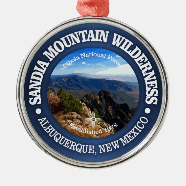 Sandia Mountain Wilderness Metal Ornament (Front)