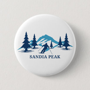 Sandia Peak New Mexico Ski Resort Skiing Skier 6 Cm Round Badge