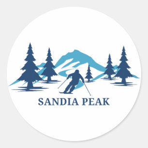 Sandia Peak New Mexico Ski Resort Skiing Skier Classic Round Sticker