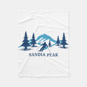 Sandia Peak New Mexico Ski Resort Skiing Skier Fleece Blanket