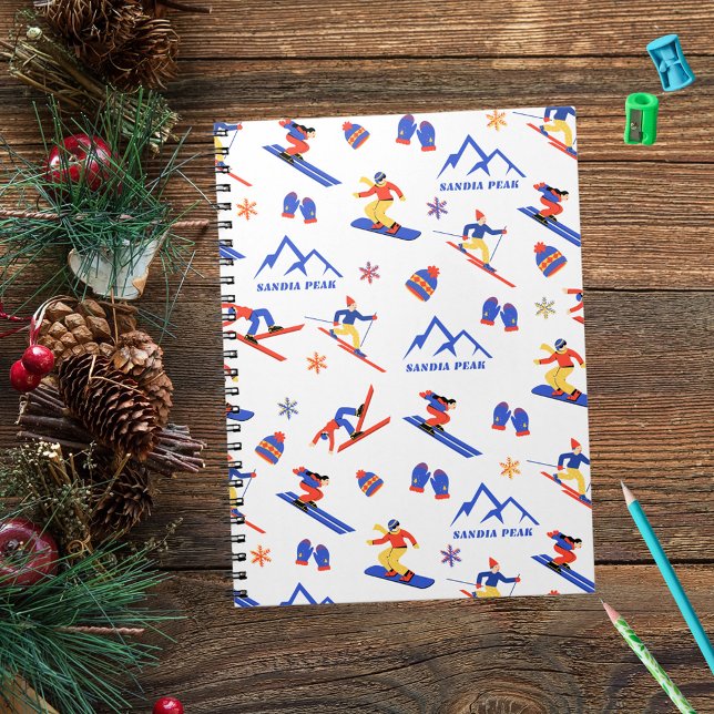 Sandia Peak New Mexico Ski Snowboard Pattern Notebook (Creator Uploaded)