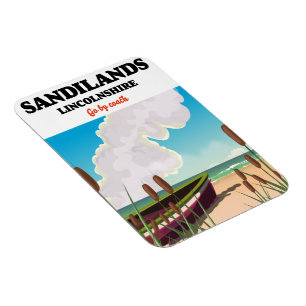 Sandilands Lincolnshire beach travel poster Magnet