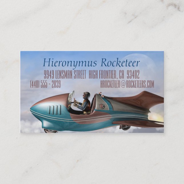 Sandlark Retro Rocket Business Cards (Front)