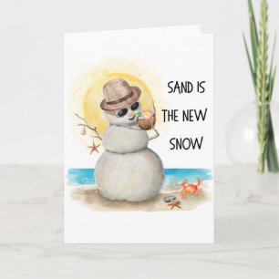 Sandman Tropical Beach Christmas Holiday Card