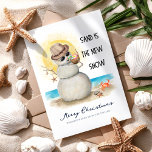 Sandman Tropical Beach Christmas Holiday Card<br><div class="desc">This laid-back Christmas card features a jolly sandman relaxing on the beach with a tropical coconut cocktail, seashell ornaments dangling from his driftwood arms, and sunny vibes all around. With a starfish and crab joining the party, it’s perfect for coastal and island dwellers, or anyone dreaming of a warm holiday....</div>