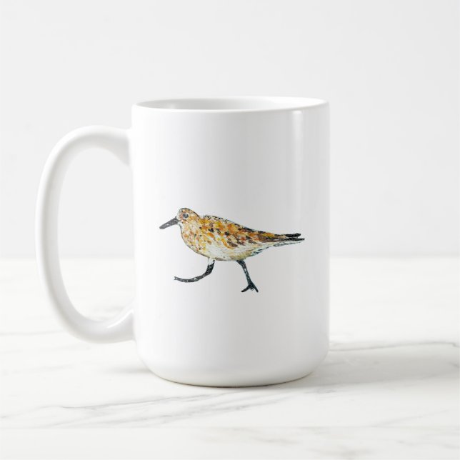 Sandpiper Beach Shorebird Coffee Mug (Left)