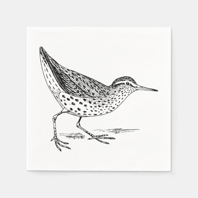 Sandpiper Bird Art Napkin (Front)