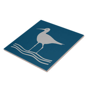 Sandpiper Bird Digital Ceramic Tile