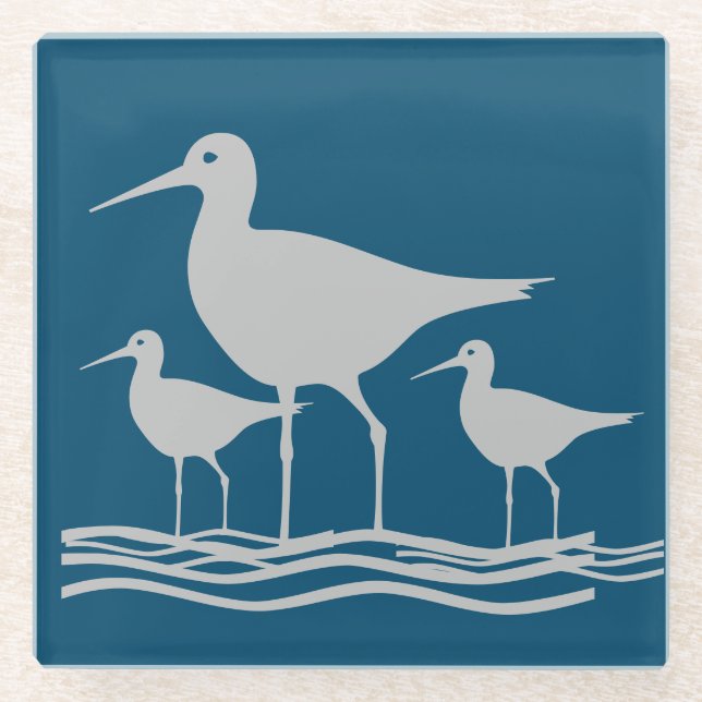 Sandpiper Glass Coaster (Front)