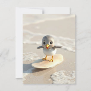 Sandpiper learns to surf postcard