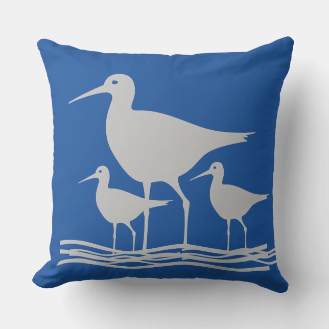 Sandpiper Ocean Birds Cushion (Front)