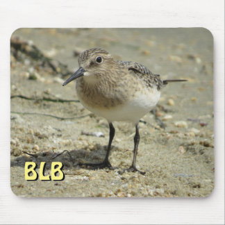 Sandpiper on Beach with your initials Mouse Pad