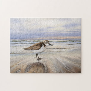 Sandpiper on the Beach Bird Art Jigsaw Puzzle