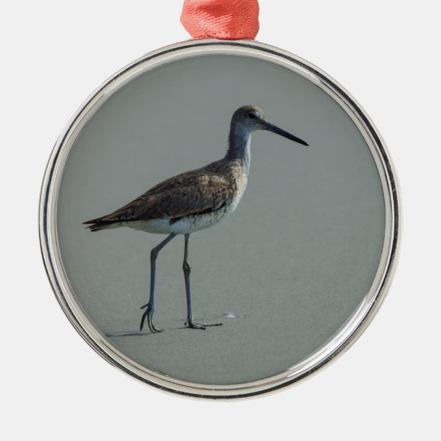 Sandpiper Pose Metal Ornament (Front)