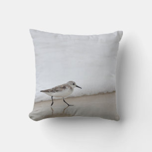 Sandpiper Shorebird Beach Throw Pillow