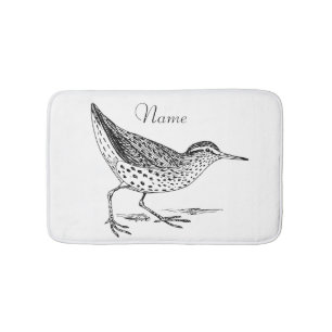 Sandpiper Shorebird Thunder_Cove Bath Mat