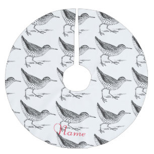 Sandpiper Shorebird Thunder_Cove Brushed Polyester Tree Skirt