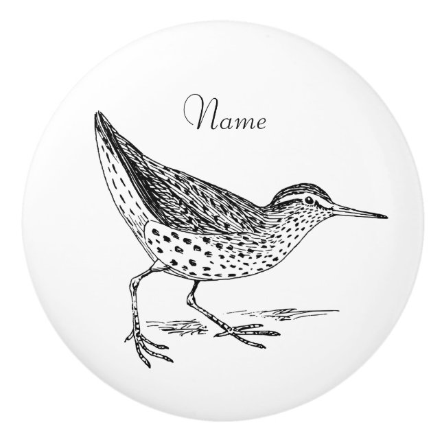Sandpiper Shorebird Thunder_Cove Ceramic Knob (Front)