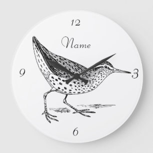 Sandpiper Shorebird Thunder_Cove Large Clock