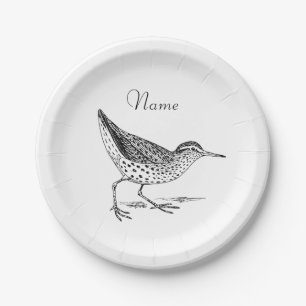 Sandpiper Shorebird Thunder_Cove Paper Plate