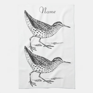 Sandpiper Shorebird Thunder_Cove Tea Towel