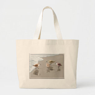 Sandpipers at the Shoreline Large Tote Bag