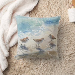 Sandpipers Beach Art Cushion