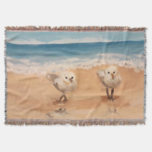 Sandpipers by the Sea Shore Throw Blanket