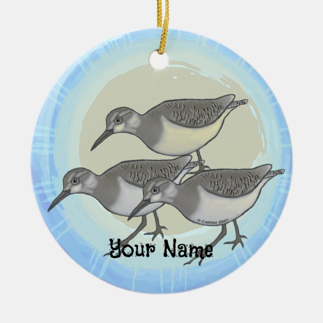 Sandpipers Ceramic Ornament (Front)
