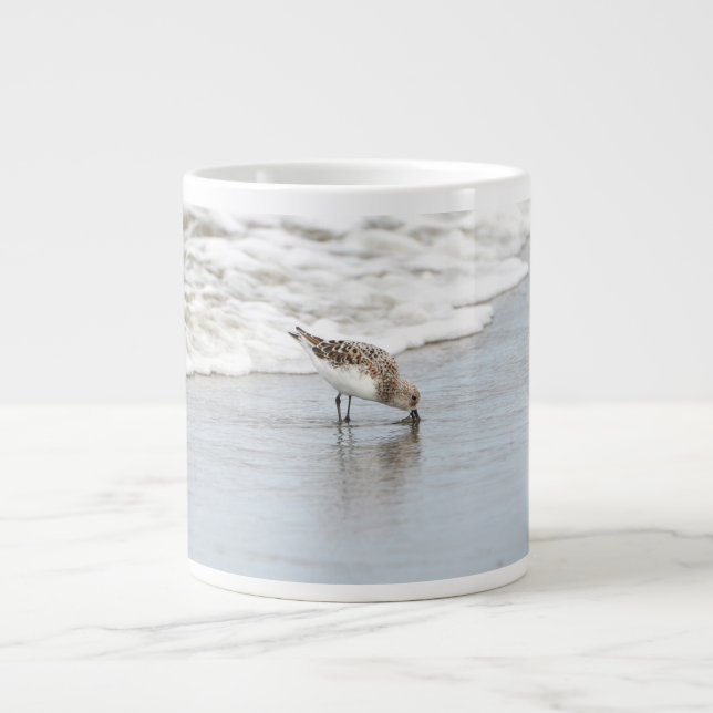 Sandpipers on the Beach Photo Speciality Coffee Mu Large Coffee Mug (Front)