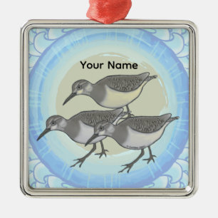 Sandpipers Premium Square Ornament
