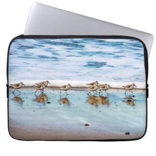 Sandpipers Running Along The Beach Laptop Sleeve