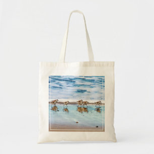 Sandpipers Running Along The Beach Tote Bag