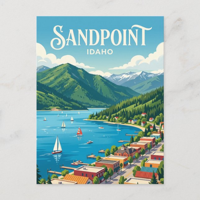 Sandpoint Idaho Postcard (Front)