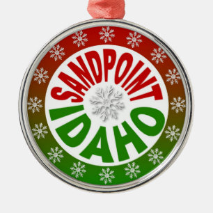 Sandpoint Idaho red green ornament