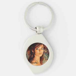 Sandra Metal Keyring