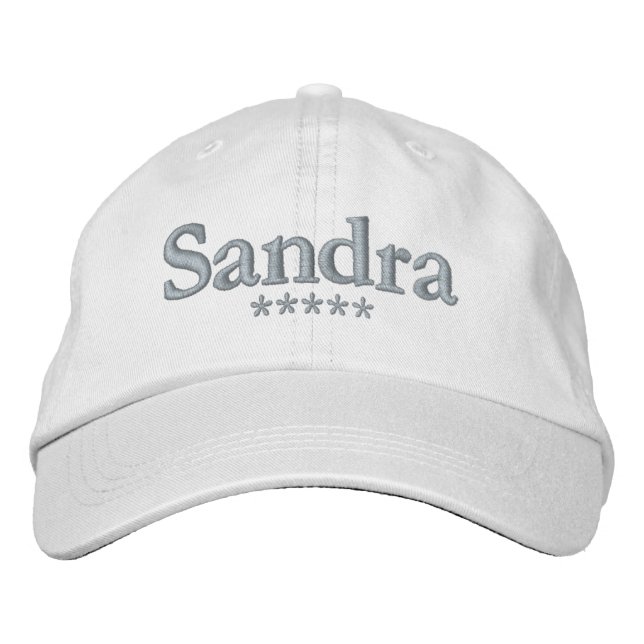 Sandra Name Embroidered Hat (Front)