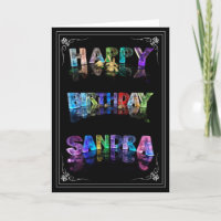 Sandra - Name in Lights greeting card (Photo)