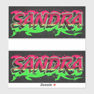 Sandra Vorname Name Graffiti Aufkleber Sticker